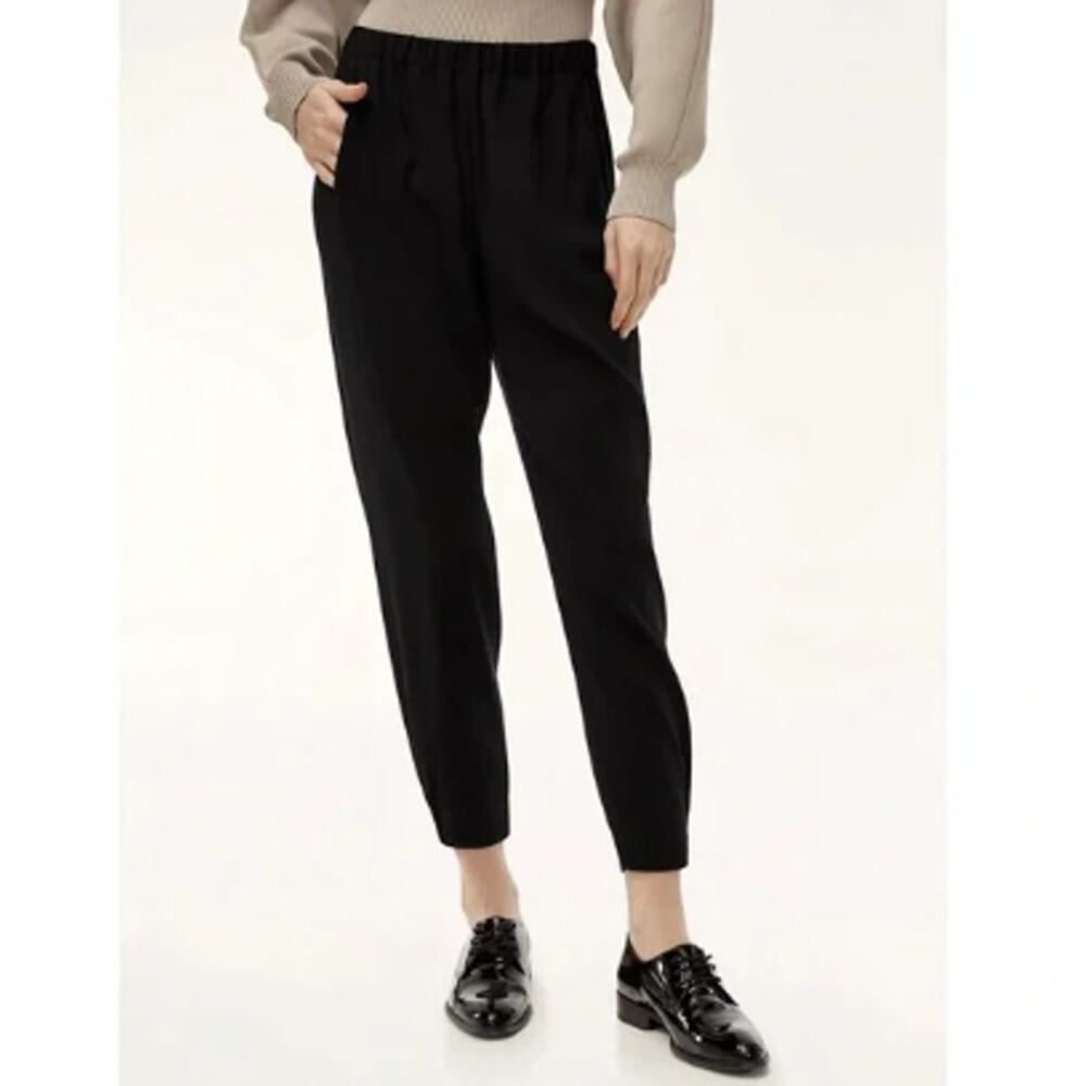 Babaton Aritzia Black Dexter Pull On Jogger Trousers (M)